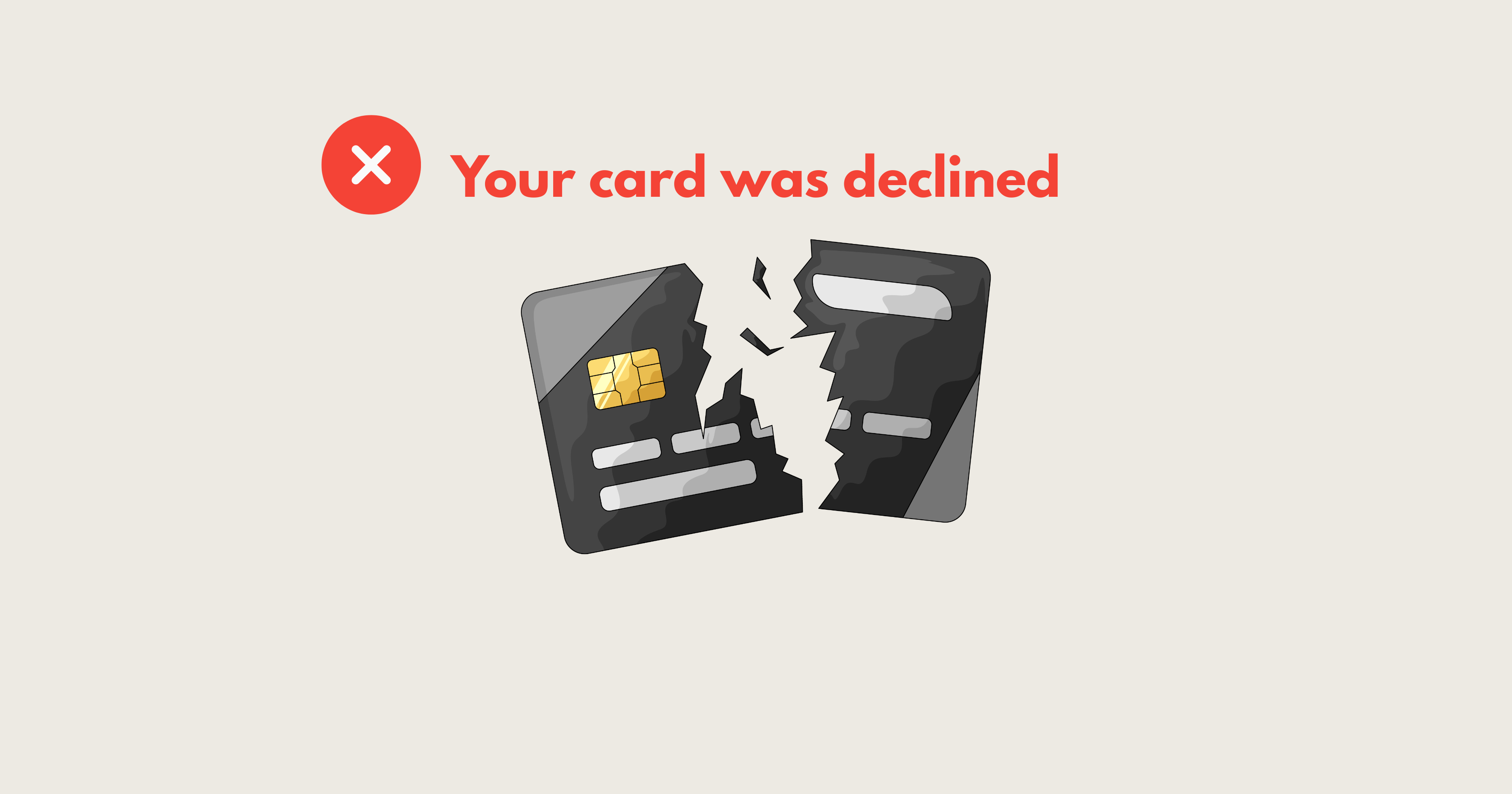 Declined payment card